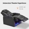 image:imageMCombo Dual Motors Leather Recliner with Power Headrest Home Theater Seating with Armrest Storage HTS422 Dark Grey