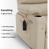 image:imageMCombo Electric Power Lift Recliner Chair with Massage and Heat for Elderly 350 lbs 2 Side Pockets and Cup Holders USB Ports Faux Leather LC001 BeigeBeige