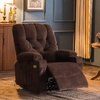 image:imageMCombo Electric Power Swivel Glider Rocker Recliner Chair with Cup Holders for Nursery Hand Remote Control USB Ports 2 Side amp Front Pockets Plush Fabric 7797 BrownBrown