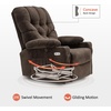 image:imageMCombo Electric Power Swivel Glider Rocker Recliner Chair with Cup Holders for Nursery Hand Remote Control USB Ports 2 Side amp Front Pockets Plush Fabric 7797 BrownBrown