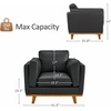 image:imageMCombo Genuine Leather Accent Chair with Solid Wood Frame 419 Wide Real Leather Chair for Living Room Napa Leather VE792 BlackBlack