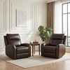 image:imageMCombo Genuine Leather Power Recliner Chair Zero Wall Hugger Recliner for Small Spaces with Power Headrest USB amp TypeC Charging Ports Compact for Living Room amp RV PR693 Dark BrownDark Brown