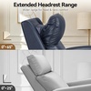 image:imageMCombo Genuine Leather Power Recliner Chair Zero Wall Hugger Recliner for Small Spaces with Power Headrest USB amp TypeC Charging Ports Compact for Living Room amp RV PR693 Dark BrownNavy
