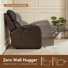 image:imageMCombo Genuine Leather Power Recliner Chair Zero Wall Hugger Recliner for Small Spaces with Power Headrest USB amp TypeC Charging Ports Compact for Living Room amp RV PR693 Dark BrownDark Brown