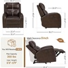 image:imageMCombo Genuine Leather Power Recliner Chair Zero Wall Hugger Recliner for Small Spaces with Power Headrest USB amp TypeC Charging Ports Compact for Living Room amp RV PR693 Dark BrownDark Brown