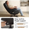 image:imageMCombo Genuine Leather Recliner Chair with Ottoman 360Swivel Recliner with Adjustable Backrest Accent Chair for Living Room A7100 Fog GreyBlack