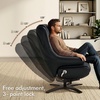 image:imageMCombo Genuine Leather Recliner Chair with Ottoman 360Swivel Recliner with Adjustable Backrest Accent Chair for Living Room A7100 Fog GreyBlack