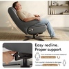 image:imageMCombo Genuine Leather Recliner Chair with Ottoman 360Swivel Recliner with Adjustable Backrest Accent Chair for Living Room A7100 Fog GreyFog Grey