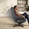 image:imageMCombo Genuine Leather Recliner Chair with Ottoman 360Swivel Recliner with Adjustable Backrest Accent Chair for Living Room A7100 Fog GreyFog Grey