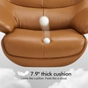 image:imageMCombo Genuine Leather Recliner Chair with Ottoman 360Swivel Recliner with Adjustable Backrest Accent Chair for Living Room A7100 Fog GreySaddle Tan