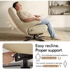 image:imageMCombo Genuine Leather Recliner Chair with Ottoman 360Swivel Recliner with Adjustable Backrest Accent Chair for Living Room A7100 Fog GreyWhite