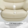 image:imageMCombo Genuine Leather Recliner Chair with Ottoman 360Swivel Recliner with Adjustable Backrest Accent Chair for Living Room A7100 Fog GreyWhite