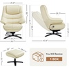 image:imageMCombo Genuine Leather Recliner Chair with Ottoman 360Swivel Recliner with Adjustable Backrest Accent Chair for Living Room A7100 Fog GreyWhite