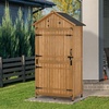 image:imageMCombo Large Outdoor Storage Cabinet with 3 Adjustable Shelves 82 Inches Tall Storage Shed Wood Garden Shed with Locks for Patio Yard Lawn 1970