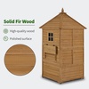 image:imageMCombo Large Outdoor Storage Cabinet with 6 Shelves 29 x 29 x 81 ft Wood Storage Shed Garden Shed with 2 Foldable Tables for Patio Yard Lawn 2645