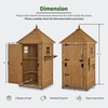 image:imageMCombo Large Outdoor Storage Cabinet with 6 Shelves 29 x 29 x 81 ft Wood Storage Shed Garden Shed with 2 Foldable Tables for Patio Yard Lawn 2645