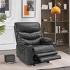 image:imageMCombo Large Power Recliner Chair with Heat and Vibration Cup Holder USB Port Faux Leather Electric Reclining for Living Room PR659 Dark GreyDark Grey