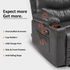 image:imageMCombo Large Power Recliner Chair with Heat and Vibration Cup Holder USB Port Faux Leather Electric Reclining for Living Room PR659 Dark GreyDark Grey