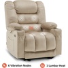 image:imageMCombo Large Power Recliner Chair with Heat and Vibration USB Ports Cup Holders Electric Reclining for Living Room PR670 Beige Large 255 Seat Width