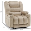 image:imageMCombo Large Power Recliner Chair with Heat and Vibration USB Ports Cup Holders Electric Reclining for Living Room PR670 Beige Large 255 Seat Width