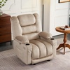 image:imageMCombo Large Power Recliner Chair with Heat and Vibration USB Ports Cup Holders Electric Reclining for Living Room PR670 Beige Large 255 Seat Width