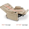 image:imageMCombo Large Power Recliner Chair with Heat and Vibration USB Ports Cup Holders Electric Reclining for Living Room PR670 Beige Large 255 Seat Width