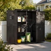 image:imageMCombo Large Wooden Outdoor Storage Cabinet with 2 Shelves Oversize Garden Storage Shed with Lock Tool Shed for Patio Yard Lawn 1911 BlackBlack