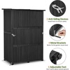 image:imageMCombo Large Wooden Outdoor Storage Cabinet with 2 Shelves Oversize Garden Storage Shed with Lock Tool Shed for Patio Yard Lawn 1911 BlackBlack