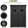 image:imageMCombo Large Wooden Outdoor Storage Cabinet with 2 Shelves Oversize Garden Storage Shed with Lock Tool Shed for Patio Yard Lawn 1911 BlackBlack