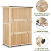 image:imageMCombo Large Wooden Outdoor Storage Cabinet with 2 Shelves Oversize Garden Storage Shed with Lock Tool Shed for Patio Yard Lawn 1911 BlackNatural