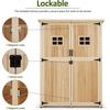 image:imageMCombo Large Wooden Outdoor Storage Cabinet with 2 Shelves Oversize Garden Storage Shed with Lock Tool Shed for Patio Yard Lawn 1911 BlackNatural