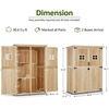 image:imageMCombo Large Wooden Outdoor Storage Cabinet with 2 Shelves Oversize Garden Storage Shed with Lock Tool Shed for Patio Yard Lawn 1911 BlackNatural