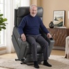 image:imageMCombo Lift Chair for Tall Man 66 Dual Motor Power Lift Recliner Chair for Elderly Lay Flat for Sleeping Heat and Massage USB amp Type C Faux Leather 7755 BlueGrey