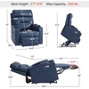 image:imageMCombo Lift Chair for Tall Man 66 Dual Motor Power Lift Recliner Chair for Elderly Lay Flat for Sleeping Heat and Massage USB amp Type C Faux Leather 7755 BlueBlue