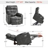 image:imageMCombo Lift Chair for Tall Man 66 Dual Motor Power Lift Recliner Chair for Elderly Lay Flat for Sleeping Heat and Massage USB amp Type C Faux Leather 7755 GreyGrey