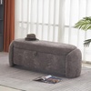 image:imageMCombo Linen Upholstered Ottoman with Hidden Storage Padded Footstool Bench with SoftClose Lid for Bedroom Entryway amp Living Room Dcor Model W713 Dark BlueGrey
