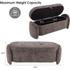image:imageMCombo Linen Upholstered Ottoman with Hidden Storage Padded Footstool Bench with SoftClose Lid for Bedroom Entryway amp Living Room Dcor Model W713 Dark BlueGrey