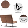 image:imageMCombo Loveseat Sofa Couch MidCentury Velvet Armless Settee 2Seater Upholstered Bench for Living Room Bedroom 4018 2 Sets BrownBrown