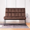 image:imageMCombo Loveseat Sofa Couch MidCentury Velvet Armless Settee 2Seater Upholstered Bench for Living Room Bedroom 4018 2 Sets BrownBrown