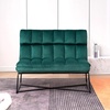 image:imageMCombo Loveseat Sofa Couch MidCentury Velvet Armless Settee 2Seater Upholstered Bench for Living Room Bedroom 4018 2 Sets BrownDark Green