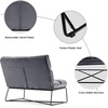 image:imageMCombo Loveseat Sofa Couch MidCentury Velvet Armless Settee 2Seater Upholstered Bench for Living Room Bedroom 4018 2 Sets BrownDark Grey