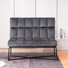 image:imageMCombo Loveseat Sofa Couch MidCentury Velvet Armless Settee 2Seater Upholstered Bench for Living Room Bedroom 4018 2 Sets BrownDark Grey