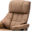 image:imageMCombo Manual Swivel Recliner with Ottoman Reclining Chair with Vibration Massage for Small Spaces Living Room Office Faux Leather 9068 Dark BrownCognac