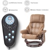 image:imageMCombo Manual Swivel Recliner with Ottoman Reclining Chair with Vibration Massage for Small Spaces Living Room Office Faux Leather 9068 Dark BrownCognac