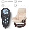 image:imageMCombo Manual Swivel Recliner with Ottoman Reclining Chair with Vibration Massage for Small Spaces Living Room Office Faux Leather 9068 Dark BrownCream White