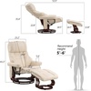 image:imageMCombo Manual Swivel Recliner with Ottoman Reclining Chair with Vibration Massage for Small Spaces Living Room Office Faux Leather 9068 Dark BrownCream White