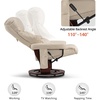 image:imageMCombo Manual Swivel Recliner with Ottoman Reclining Chair with Vibration Massage for Small Spaces Living Room Office Faux Leather 9068 Dark BrownCream White
