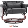 image:imageMCombo Manual Swivel Recliner with Ottoman Reclining Chair with Vibration Massage for Small Spaces Living Room Office Faux Leather 9068 Dark BrownDark Grey