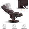 image:imageMCombo Manual Swivel Recliner with Ottoman Reclining Chair with Vibration Massage for Small Spaces Living Room Office Faux Leather 9068 Dark BrownDark Brown