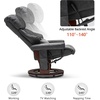 image:imageMCombo Manual Swivel Recliner with Ottoman Reclining Chair with Vibration Massage for Small Spaces Living Room Office Faux Leather 9068 Dark BrownDark Grey